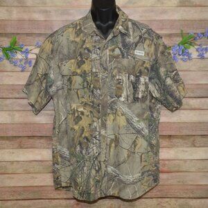 Mens XL Magellan Fish Gear Camo Shirt Vented Mag Wick Short Sleeve Hunting